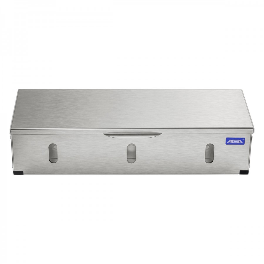 Condimentadora Pizzarola Inox 3 Cubas Acrílico Tampa Reta  - Aisa